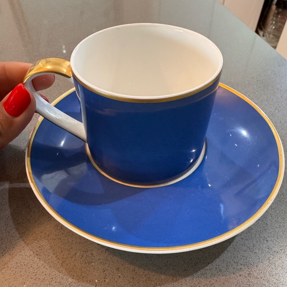 Diane Von Furstenberg Lapis Fine Bone China Cup Excellent condition!